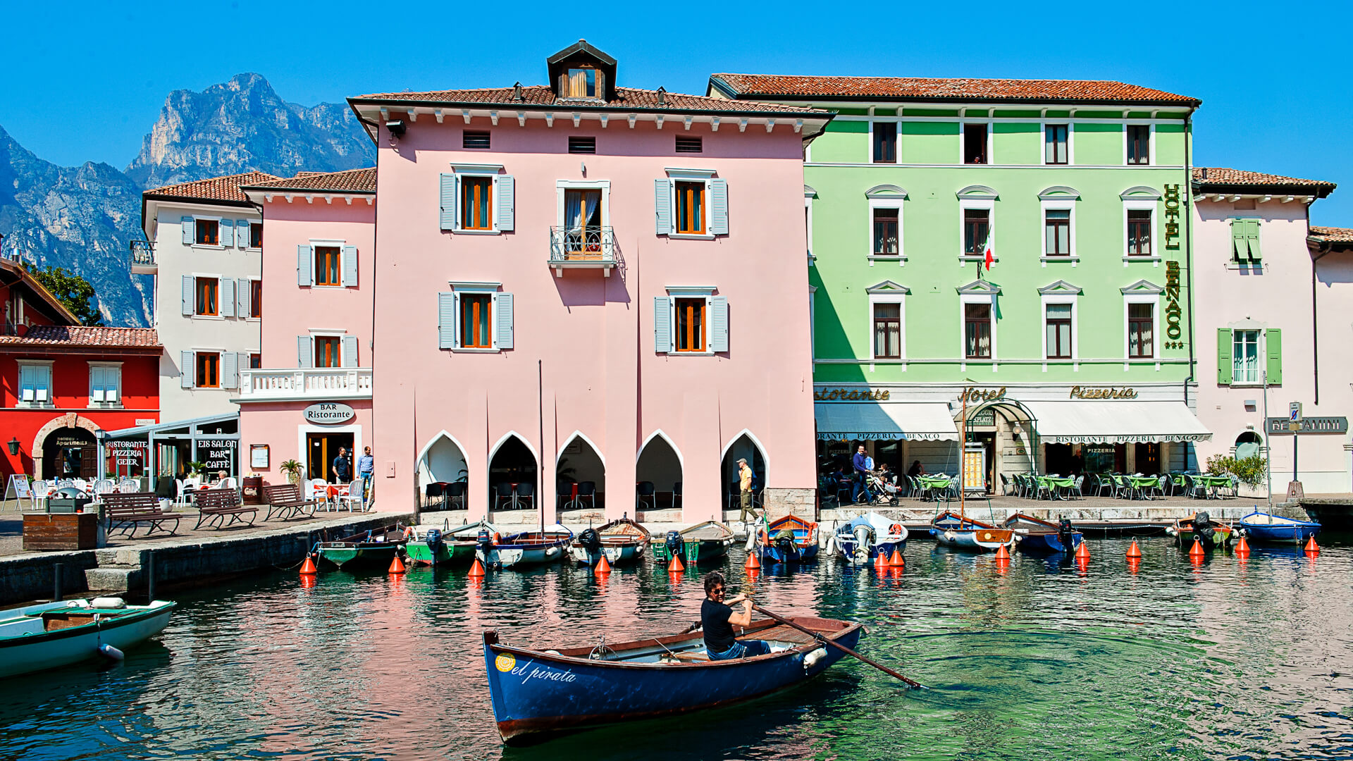 Hotel Benaco • Torbole harbor, Italy, facing the Garda lake. Since 1908
